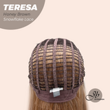 [PRE-ORDER] JBEXTENSION 18 Inches Honey Brown Pre-Cut Snowflake Lace Frontlace Glueless Wig TERESA HONEY BROWN【PERMATEASE】【BENDY EAR TABS】- M/L