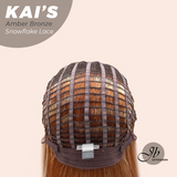 JBEXTENSION 18 Inches Amber Bronze Pre-Cut Snowflake Lace Frontlace Glueless Wig KAI'S AMBER BRONZE【PERMATEASE】【BENDY EAR TABS】- M/L