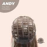 JBEXTENSION 27 Inches Long Straight Bronze Pre-Cut Free Part Frontlace Glueless Wig ANDY