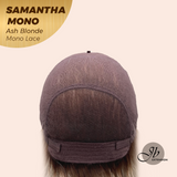 JBEXTENSION SAMANTHA MONO Full Monofilament Handmade Full Lace Full Hand Tied Wig 17 Inches Ash Blonde Mono Lace Handmade Futura Fiber Wig with Anti-slip Silicone Strips Glueless Wig SAMANTHA MONO ASH BLONDE【BENDY EAR TABS】