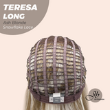 JBEXTENSION 22 Inches Long Ash Blonde Pre-Cut Snowflake Lace Frontlace Glueless Wig TERESA LONG ASH BLONDE【PERMATEASE】【BENDY EAR TABS】