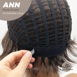 JBEXTENSION 10 Inches Dark Brown Pre-Cut Side Part Snowflake Lace Frontlace Glueless Wig ANN DARK BROWN【BENDY EAR TABS】