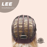 JBEXTENSION 14 Inches Wave Light Peach Pre-Cut Side Part Snowflake Lace Frontlace Glueless Wig LEE【BENDY EAR TABS】