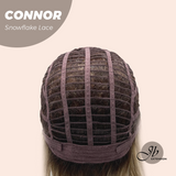 JBEXTENSION 13 Inches Dark Mix Blonde Curly Pre-Cut T Part Snowflake Lace Frontlace Glueless Wig CONNOR【BENDY EAR TABS】