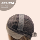 JBEXTENSION 20 Inches Light Brown Fiber X, Tangle Less Pre-Cut Free Part Frontlace Glueless Wig FELICIA【FIBER X】