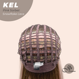 [FINAL SALE] JBEXTENSION 22 Inches Pink Sorbet Pre-Cut Snowflake Lace Frontlace Glueless Wig KEL PINK SORBET【PERMATEASE】【BENDY EAR TABS】- M/L