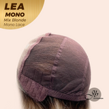 JBEXTENSION LEA MONO Full Monofilament Handmade Full Lace Full Hand Tied Wig 14 Inches Mix Blonde Mono Lace Handmade Futura Fiber Wig with Anti-slip Silicone Strips Glueless Wig LEA MONO MIX BLONDE【BENDY EAR TABS】
