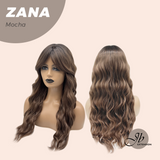 JBEXTENSION 25 Inches Wave Mocha Wig with Bangs ZANA MOCHA