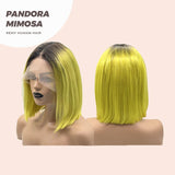 JBEXTENSION 12 Inches Bob Cut Frontlace Real Huaman Hair Crazy Color Wig PANDORA-MIMOSA