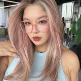 [FINAL SALE] JBEXTENSION 22 Inches Pink Sorbet Pre-Cut Snowflake Lace Frontlace Glueless Wig KEL PINK SORBET【PERMATEASE】【BENDY EAR TABS】- M/L