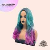 JBEXTENSION MULTICOLOUR RAINBOW 22 INCHES CURLY WOMAN WIG （halloween)
