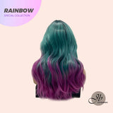 JBEXTENSION MULTICOLOUR RAINBOW 22 INCHES CURLY WOMAN WIG （halloween)