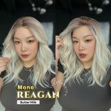 JBEXTENSION REAGAN MONO Monofilament Handmade Wig 6X5 Full Monofilament Hand Tied Top Wig 18 Inches Butter Milk Curly Mono Lace Wig with Anti-slip Silicone Strips Glueless Wig REAGAN MONO - BUTTER MILK【BENDY EAR TABS】