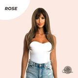 JBEXTENSION Peluca de mujer de moda marrón de 22 pulgadas ROSE 