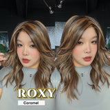 JBEXTENSION ROXY MONO Full Monofilament Handmade Full Lace Full Hand Tied Wig 19 Inches Caramel Mono Lace Handmade Futura Fiber Wig with Anti-slip Silicone Strips Glueless Wig ROXY MONO - CARAMEL【BENDY EAR TABS】