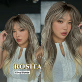 JBEXTENSION 24 Inches Curly Dirty Blonde Wig with Bangs ROSITA DIRTY BLONDE