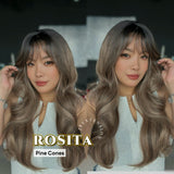 JBEXTENSION 24 Inches Curly Pine Cones Wig with Bangs ROSITA PINE CONES