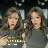 JBEXTENSION SAVANNA MONO Monofilament Handmade Wig 6X5 Full Monofilament Hand Tied Top Wig 16 Inches Brown Wave Mono Lace Wig with Anti-slip Silicone Strips Glueless Wig SAVANNA MONO - BROWN【BENDY EAR TABS】