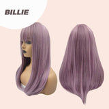 JBEXTENSION 20 Inches Lavender Color Straight Women Wig BILLIE