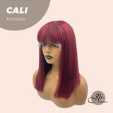 JBEXTENSION 14 Inches Bob Cut Red Straight Frontlace Glueless Wig With Bangs CALI