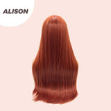 JBEXTENSION 26 Inches Long Straight Copper Color Wig With Bangs ALISON