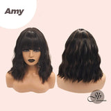 [PRE-ORDER] JBEXTENSION 14 Inches Short Wave Black With Brown Highlight Wig AMY