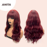 [PRE-ORDER] JBEXTENSION 22 Inches Red Body Wave Wig With Bangs ANITA