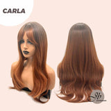 JBEXTENSION 26 Inches Curly Copper Wig With Bangs CARLA