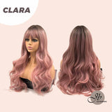 Consigue el look de Influencer: peluca rosa degradado de 26 pulgadas con flequillo CLARA