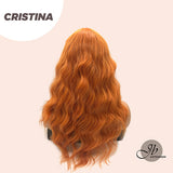 JBEXTENSION 24 Inches Body Wave Copper Color Wig With Bangs CRISTINA