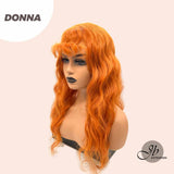 JBEXTENSION 24 Inches Light Copper Body Wave Wig With Bangs DONNA