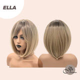 JBEXTENSION 12 Inches Blonde Short Women Wig With Bangs ELLA