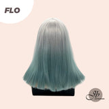 JBEXTENSION 18 Inches Bicolor White And Tiffany Blue Straight Fashion Women Wig FLO