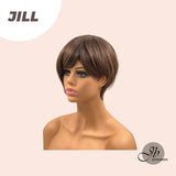 JBEXTENSION 8 Inches Pixie Cut Mix Brown Color Wig JILL