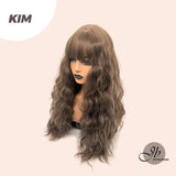 JBEXTENSION 25 Inches Extra Curly Wig Brown With Meches Women Wig KIM