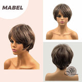 JBEXTENSION 8 Inches Pixie Cut Mix Blonde Highlight Wig MABEL