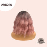 JBEXTENSION 12 Inches Body Wave Mix Pink Balayage Wig With Bangs NADIA