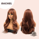 JBEXTENSION 24 Inches Body Wave Copper Wig With Bangs RACHEL