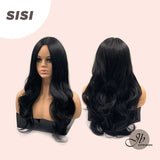 JBEXTENSION 25 Inches Jet Black Long Curly Wig Without Bangs SISI