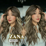 JBEXTENSION 25 Inches Long Wave Hazelnut Wig with Bangs ZANA HAZELNUT
