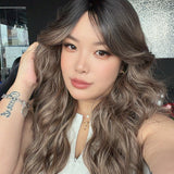 JBEXTENSION 25 Inches Wave Pine Cones Wig with Bangs ZARA PINE CONES