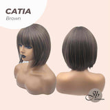 JBEXTENSION Peluca marrón con corte Bob corto de 10 pulgadas CATIA BROWN
