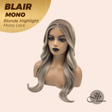JBEXTENSION BLAIR MONO Monofilament Handmade Wig 6X5 Full Monofilament Hand Tied Top Wig 24 Inches Blonde Highlight Mono Lace Wig with Anti-slip Silicone Strips Glueless Wig BLAIR MONO - BLONDE HIGHLIGHT【BENDY EAR TABS】