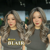 JBEXTENSION BLAIR MONO Monofilament Handmade Wig 6X5 Full Monofilament Hand Tied Top Wig 24 Inches Pine Cones Mono Lace Wig with Anti-slip Silicone Strips Glueless Wig BLAIR MONO - PINE CONES【BENDY EAR TABS】