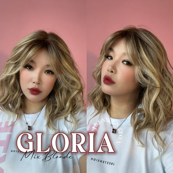 PRE-ORDER] JBEXTENSION 14 Inches Curly Mix Blonde Wig with Bangs