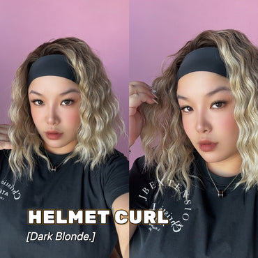JBEXTENSION 15 Inches Short Curly Dark Blonde Hair Headband Wig HELMET CURL - DARK BLONDE