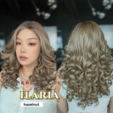 JBEXTENSION 18 Inches Hazelnut Deep Curly Pre-Cut Arc Snowflake Lace Frontlace Glueless Wig ILARIA ARC - HAZELNUT【 BENDY EAR TABS 】