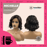 JBEXTENSION 10 Inches Dark Brown Pre-Cut Side Part Snowflake Lace Frontlace Glueless Wig MICHELLE DARK BROWN【BENDY EAR TABS】- M/L