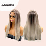 【PRE-ORDER】 JBEXTENSION 24 Inches Straight Cold Blonde With Mix Dark Highlight Frontlace Wig LARISSA