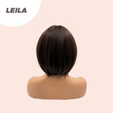 JBEXTENSION 10 Inches Bob Cut Brown Wig With Bangs LEILA